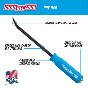 Channellock 17in pry bar designed for versatile leverage