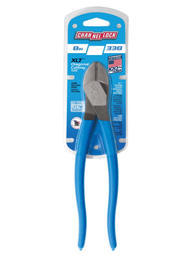 Channellock 338 blue product shot highlighting 8-inch length and sturdy build.