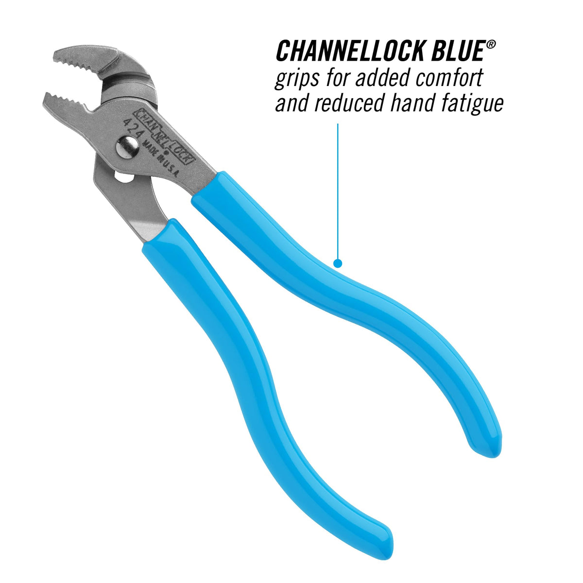 Channellock 424 electronic coating prevents rust for long-lasting use.