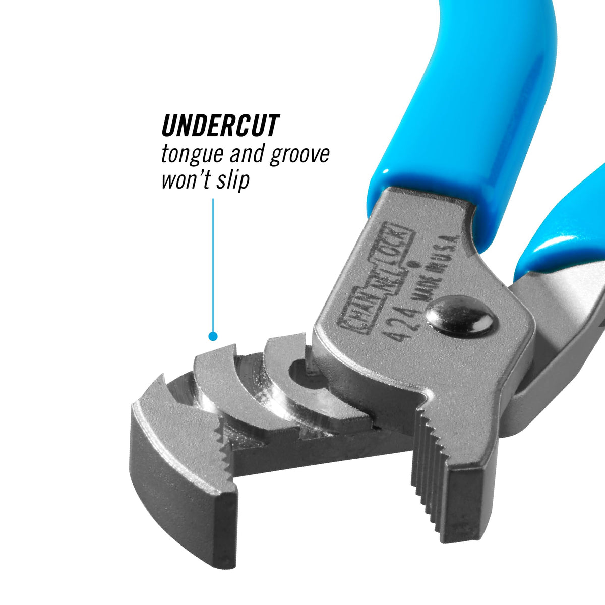 Channellock 424 laser-hardened teeth provide durable grip across tasks.