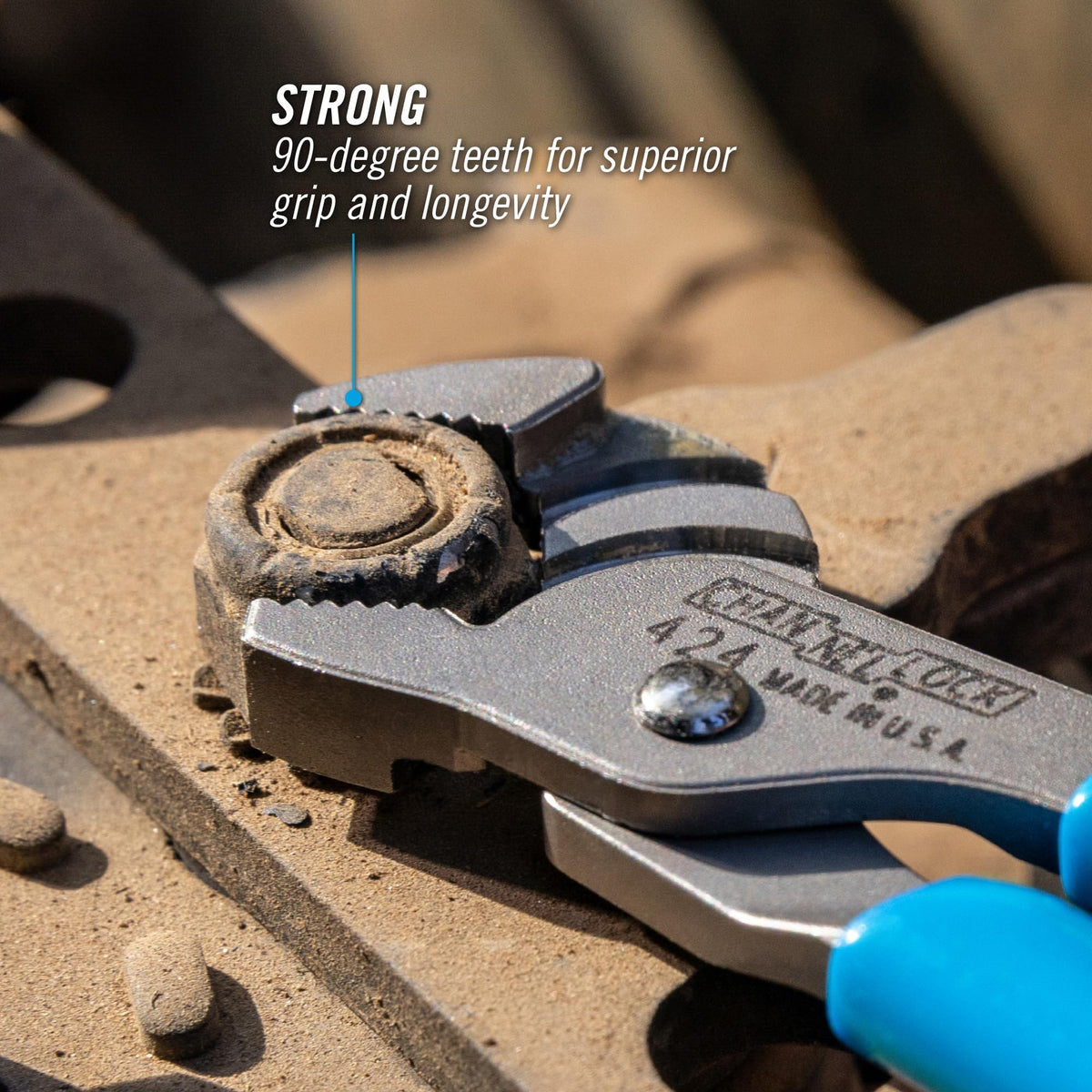 Channellock 424 reinforcing edge minimizes stress and wear for longevity.