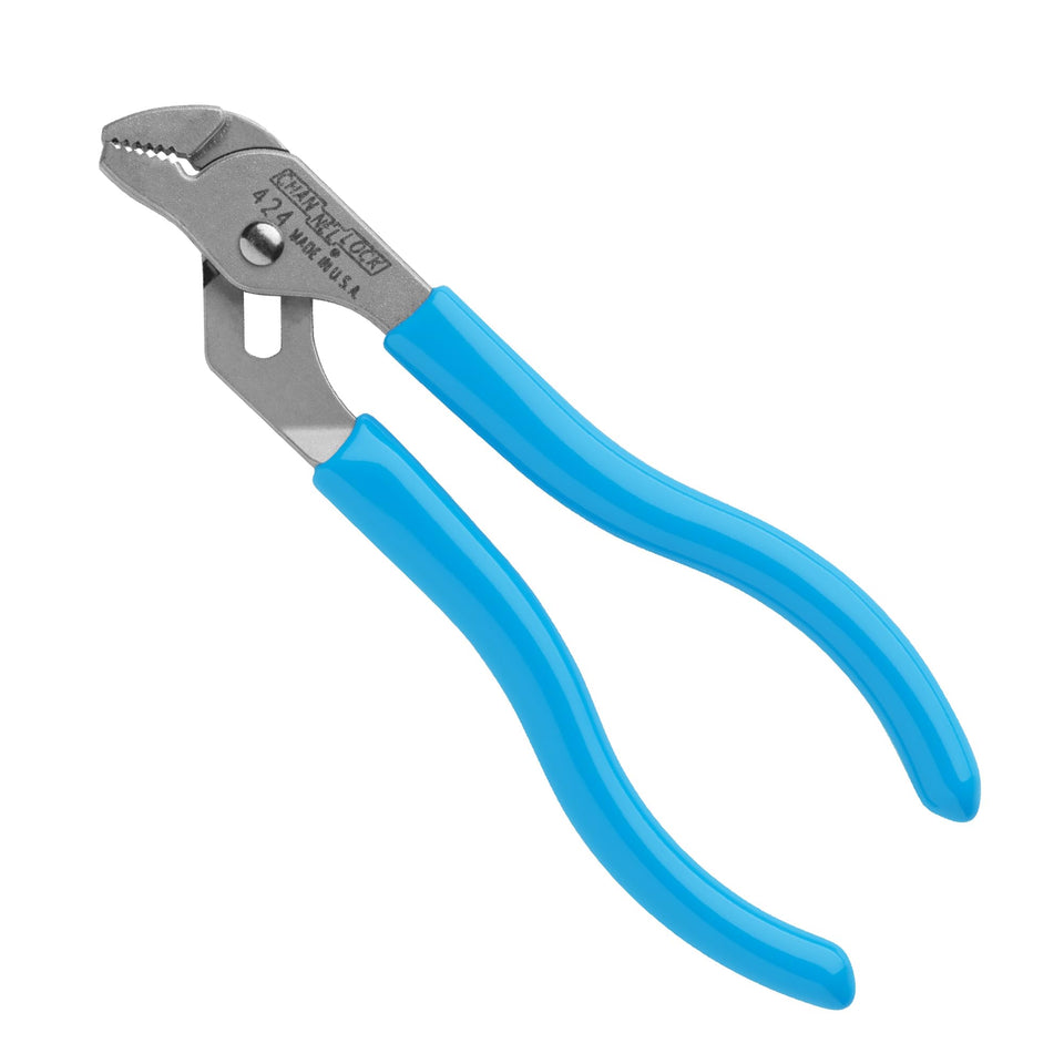Channellock 424 slip-joint pliers with pocket-size design for on-the-go tasks.