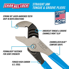 Channellock 426 Permalock fastener highlights durable joint strength.