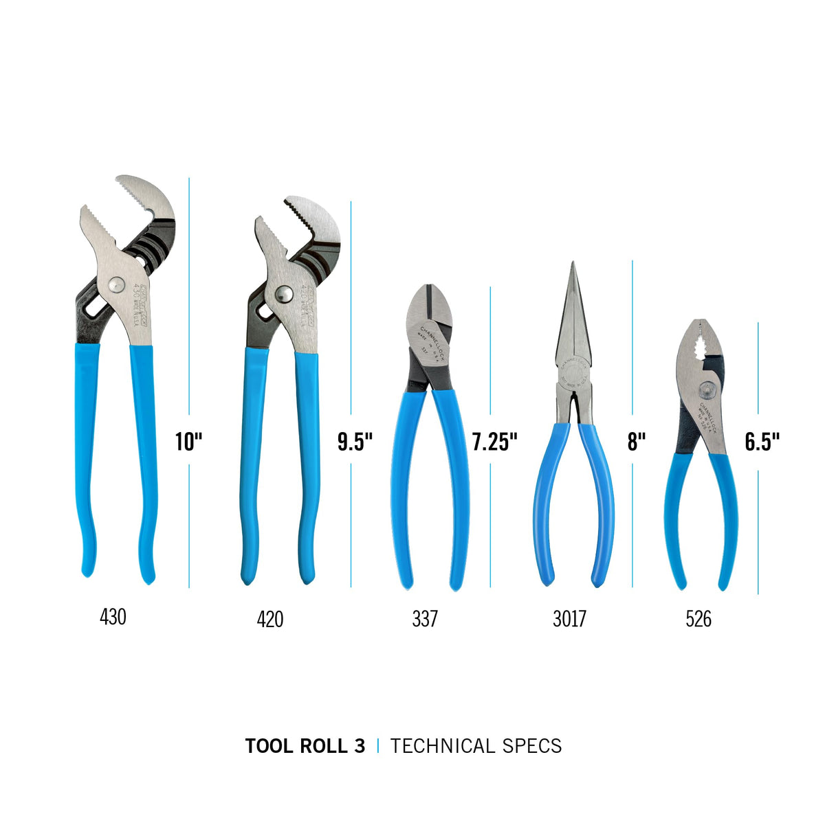 Channellock 10-inch tongue-and-groove plier with rugged construction.