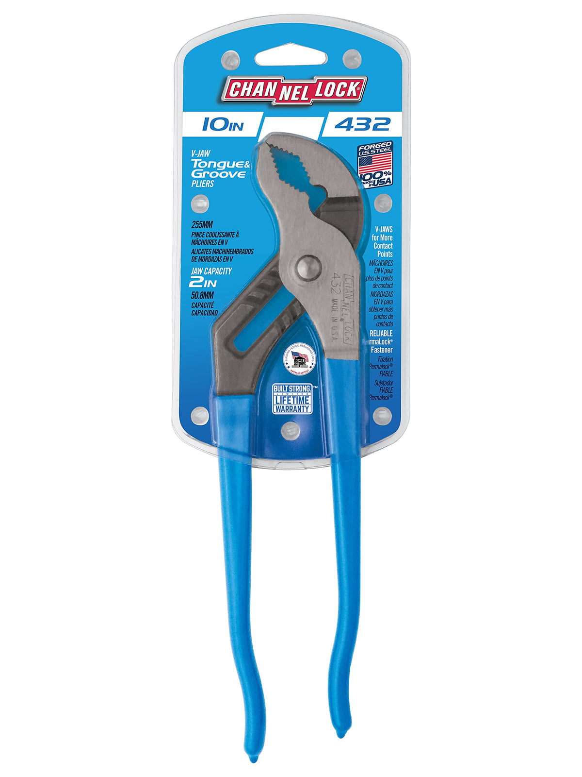 Channellock 432 PermaLock fastener reduces nut and bolt failures.