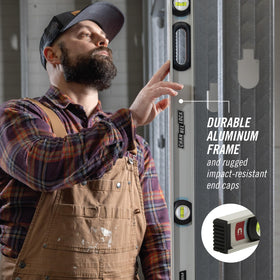 Channellock 48 inch level magnetic strip holds onto metal surfaces