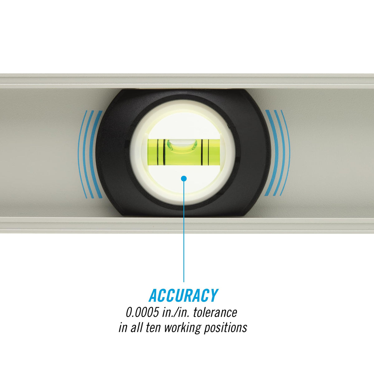 Channellock 48 inch level top-view window for easy sightlines