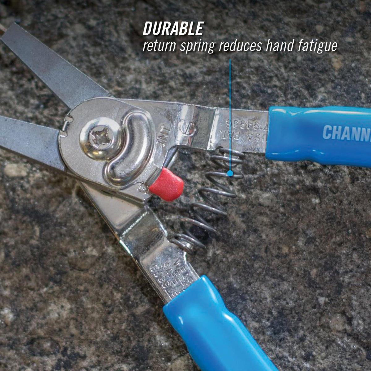 Channellock 927 alloy steel construction for long-lasting snap ring tasks.