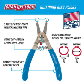 Channellock 927 internal-external switch enables quick conversion between ring types.