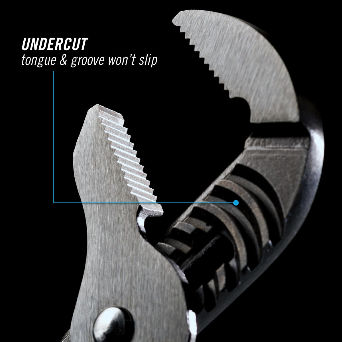 Blue comfort grips provide secure, comfortable hold during work.