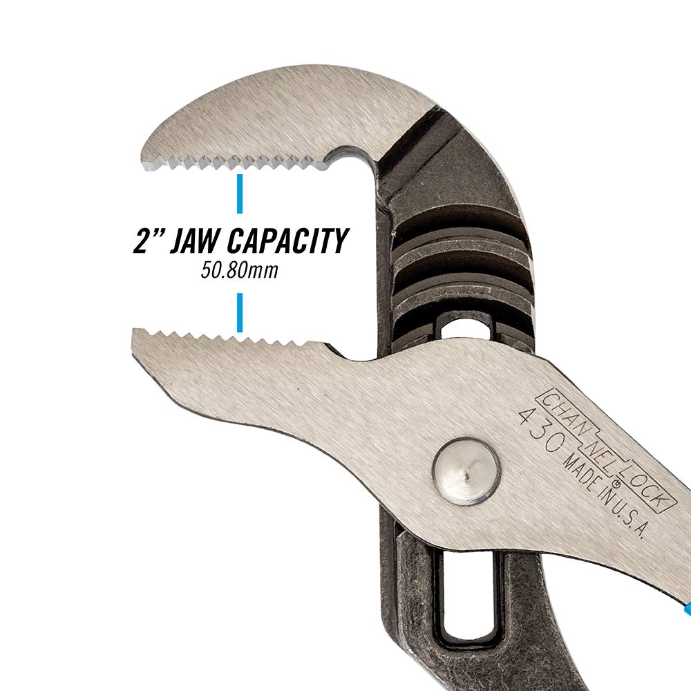 Channellock CHL430 in-use on plumbing task demonstrates versatility