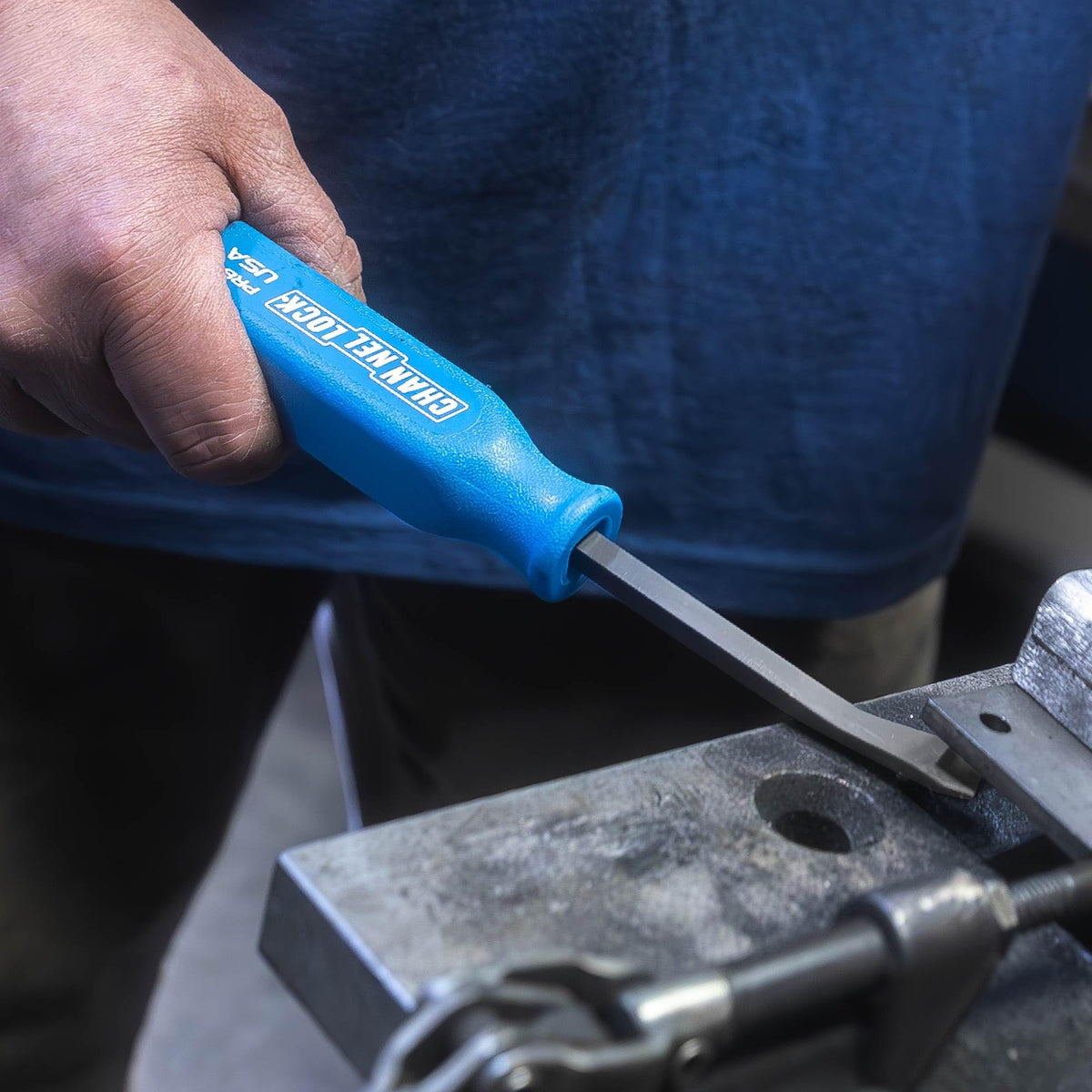 Channellock ergonomic molded-grip pry bar enhances grip and comfort
