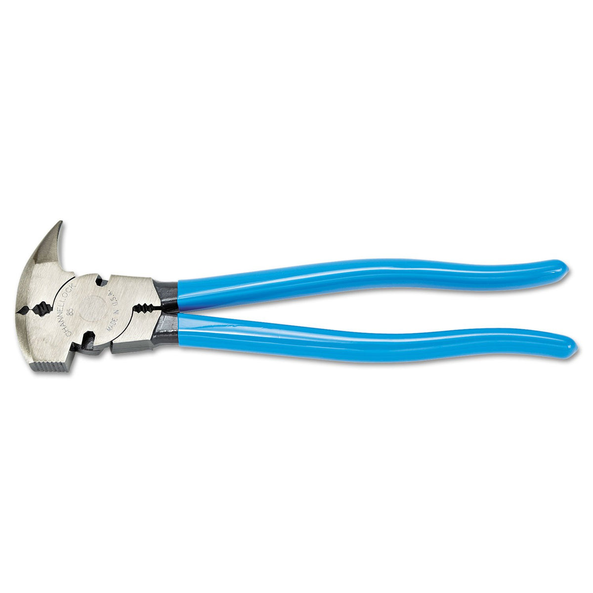 Channellock Fence-Tool Pliers 85 with side-cutting jaws for quick wire cutting.