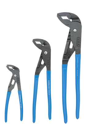Channellock GLS-3 griplock set displayed with all three pliers for versatile tasks