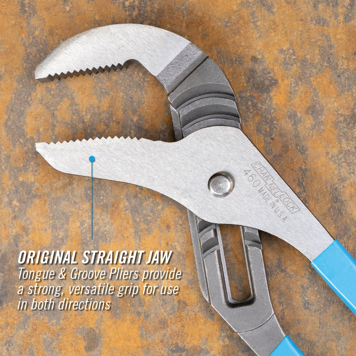 Channellock PermaLock fastener visible for consistent performance.