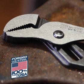 Channellock right-angle teeth grip shown in action.