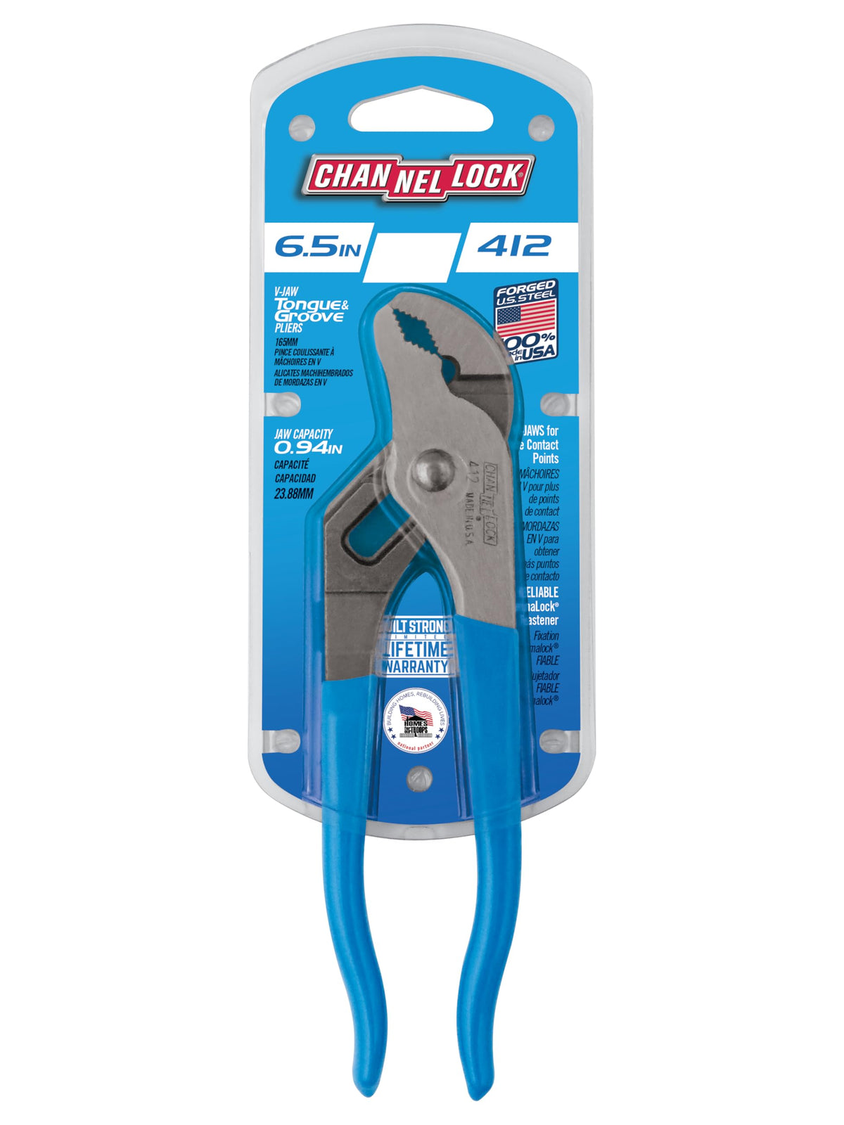 Channellock forged high-carbon steel with rust-prevention coating for reliable use