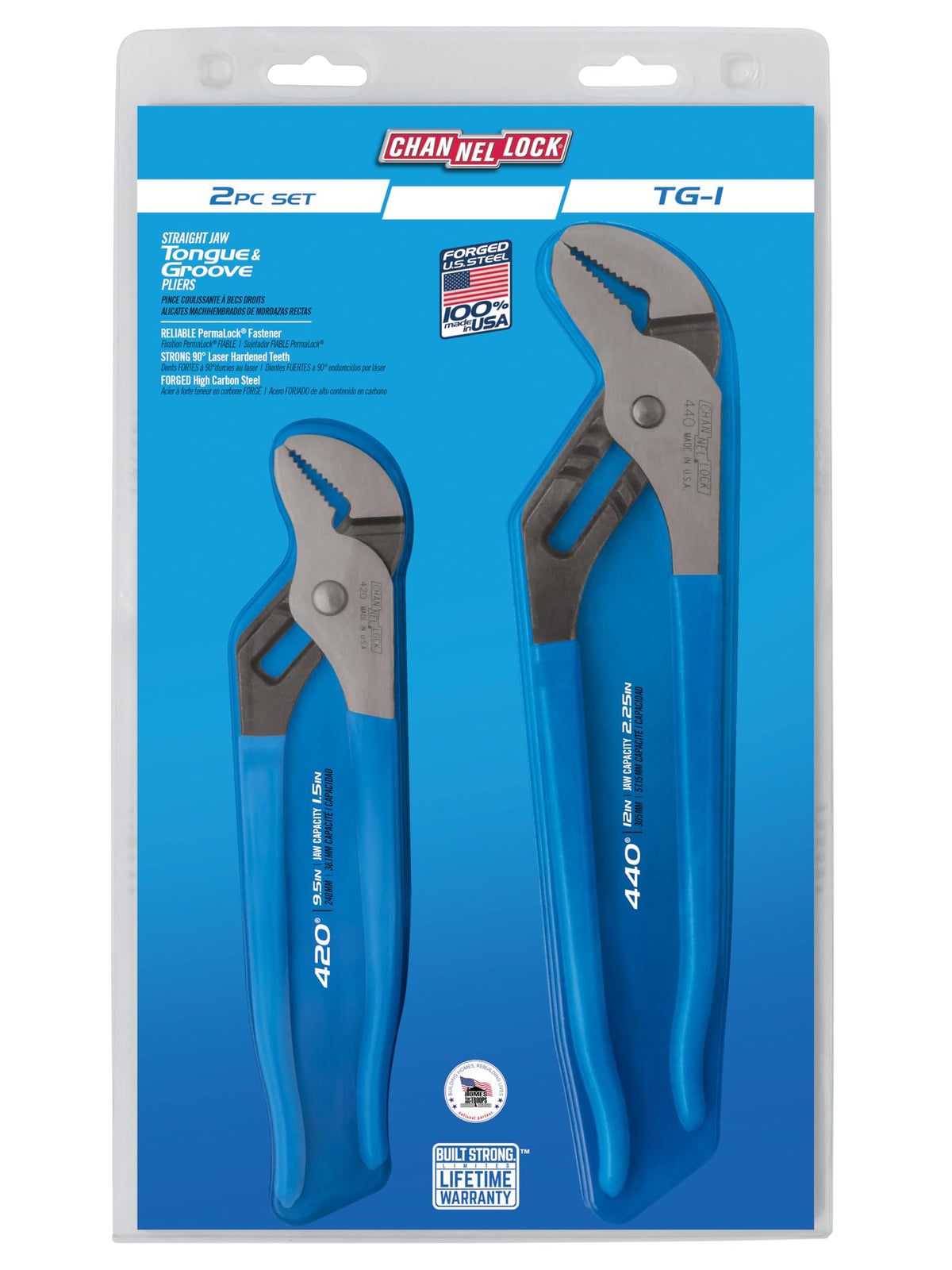 Channellock TG-1-2 12-inch tongue and groove pliers for versatile gripping tasks