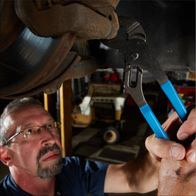 Channellock pliers close-up showing laser-hardened teeth for durability