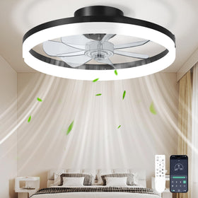 CHAREADA 20 inch ceiling fan with light remote for easy ambient control in living rooms.