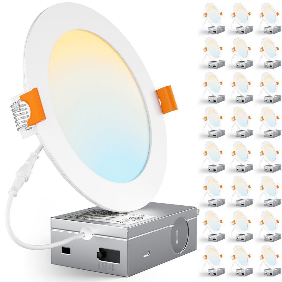 CHARKEE 24-pack 6-inch downlights provide even, diffused illumination for living spaces.