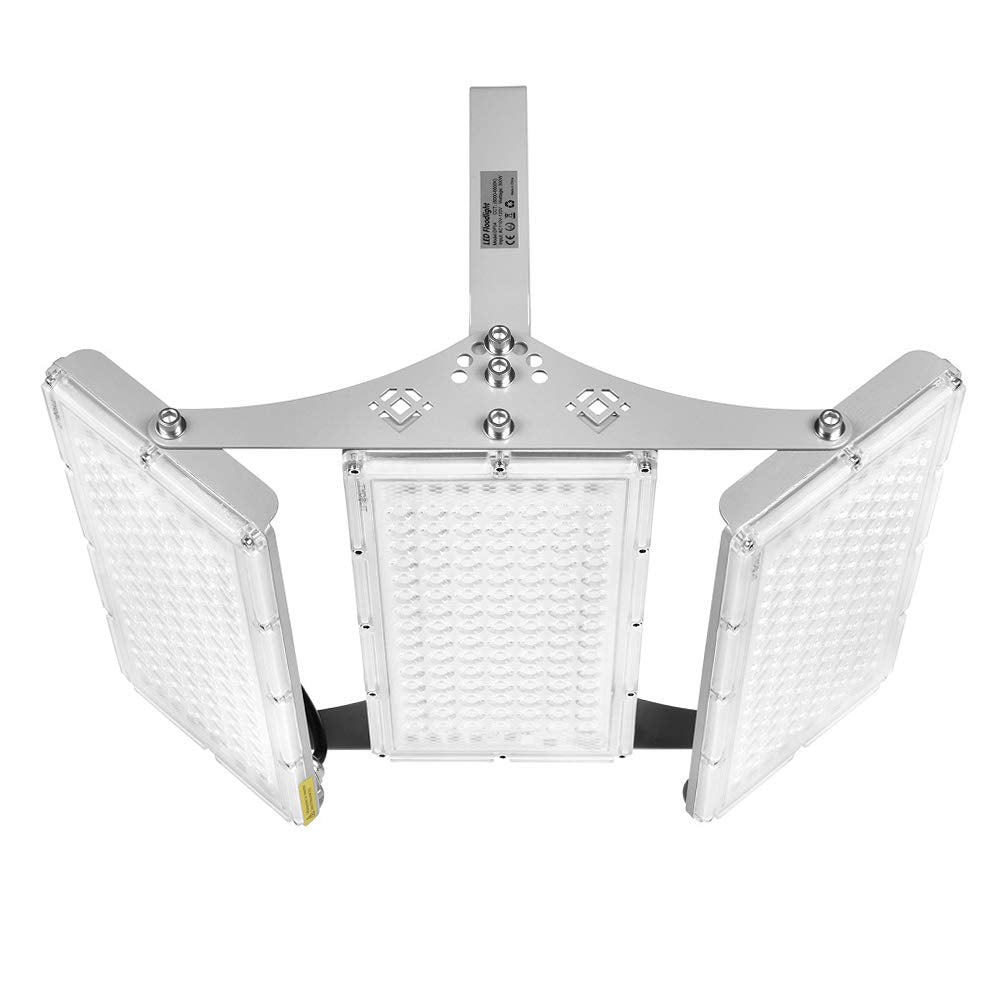 CHARON 300W flood light installed in garage for clear, safe entry