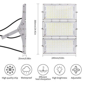 CHARON 300W flood light IP66 rating protects against rain and dust