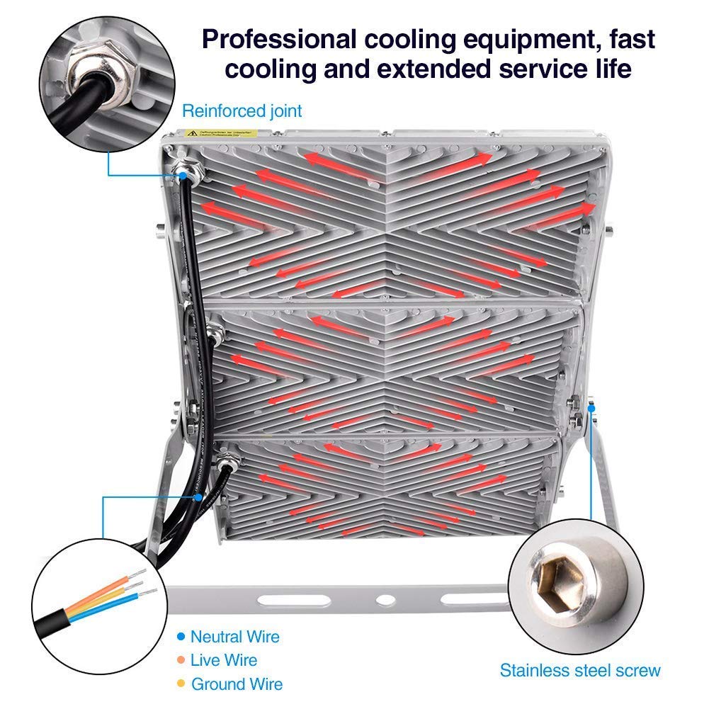 CHARON 300W flood light ideal for parking lots with better night visibility