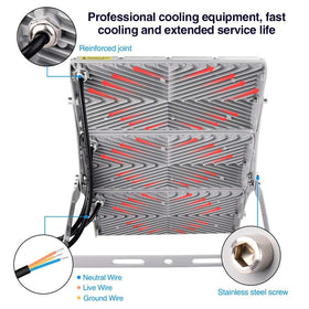 CHARON 300W flood light ideal for parking lots with better night visibility