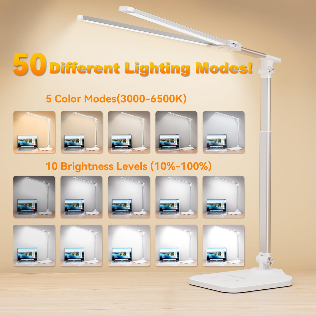 CHARYJOD eye-caring LEDs delivering soft, flicker-free light for longer study sessions