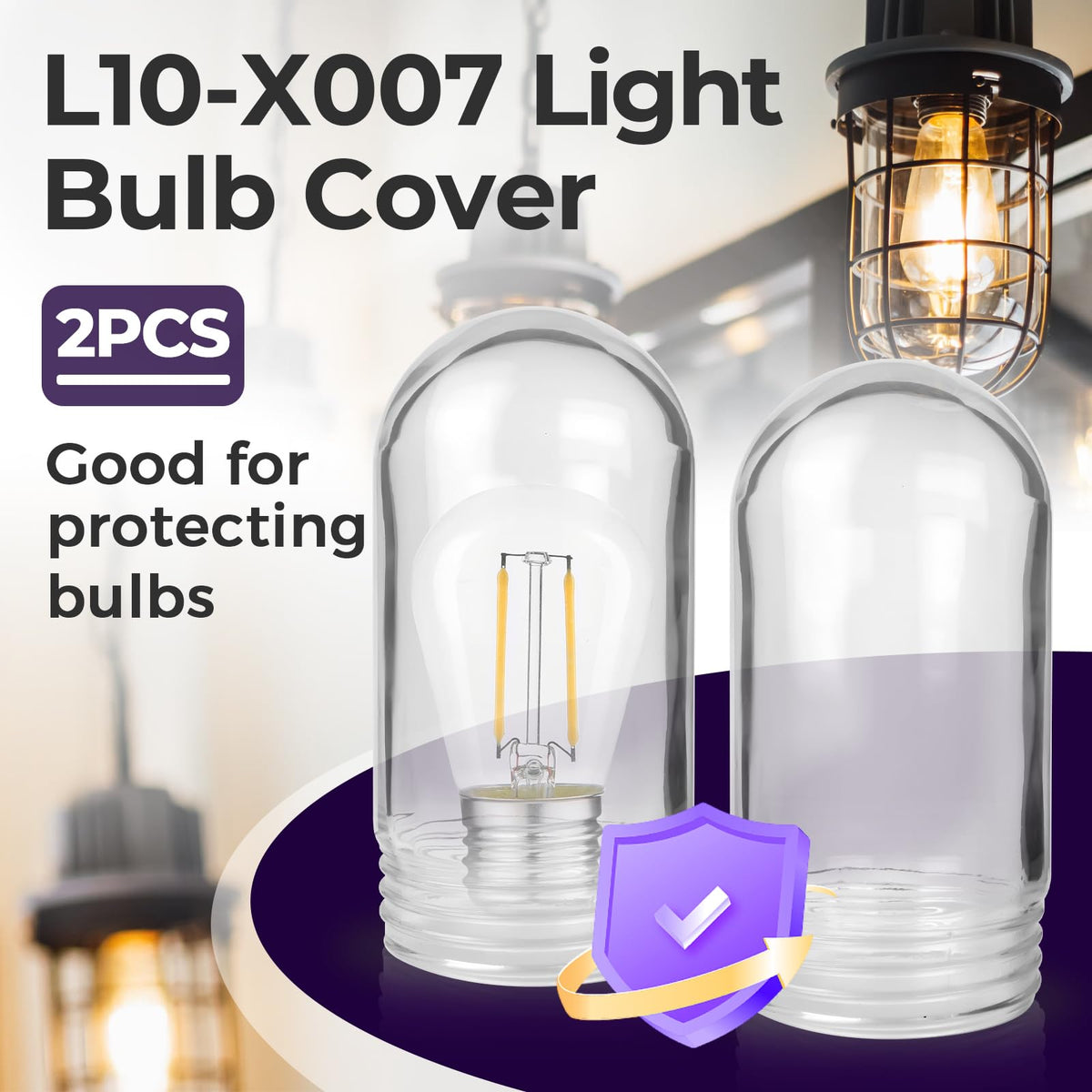 ChaseRoad L10-X007 outdoor glass bulb cover preserves exterior lighting.