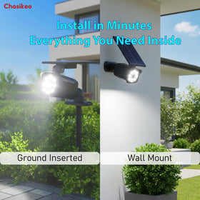 Chasikeo 1200lm brightness enhances visibility along driveways and yards.