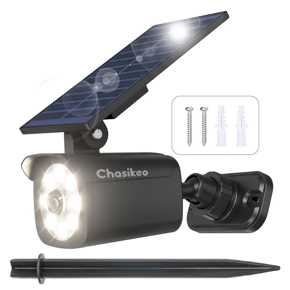 Chasikeo Solar Motion Light Outdoor main unit providing bright, efficient security lighting.