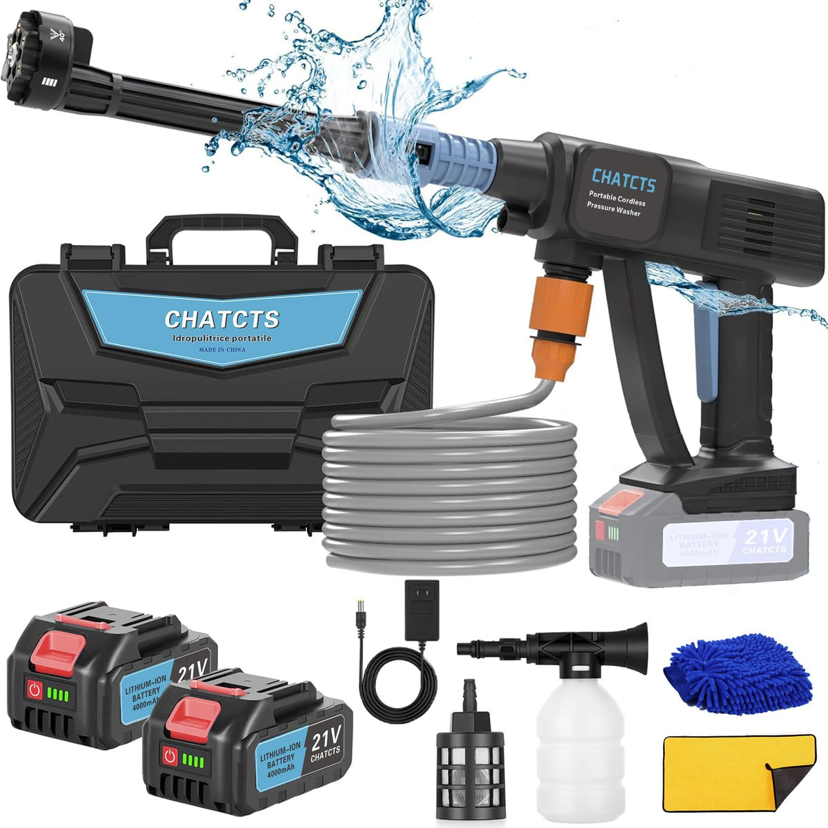 CHATCTS portable cordless washer main unit ready for versatile cleaning.