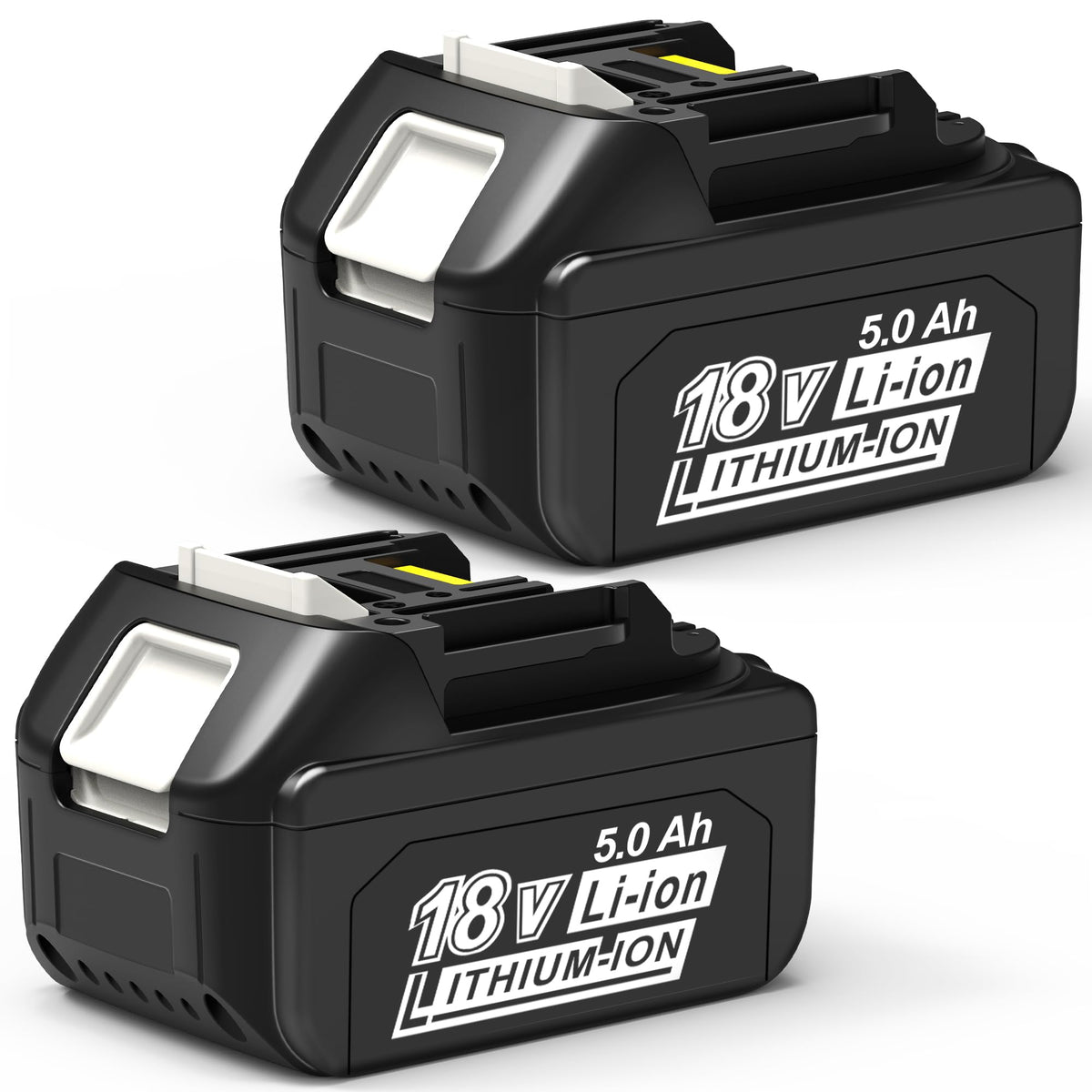 CHAUNVEN 2-pack 5000mAh 18V battery set for Makita tools with extended runtime.
