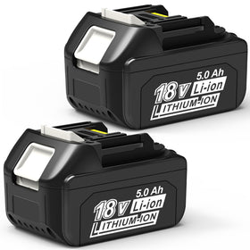 CHAUNVEN 2-pack 5000mAh 18V battery set for Makita tools with extended runtime.