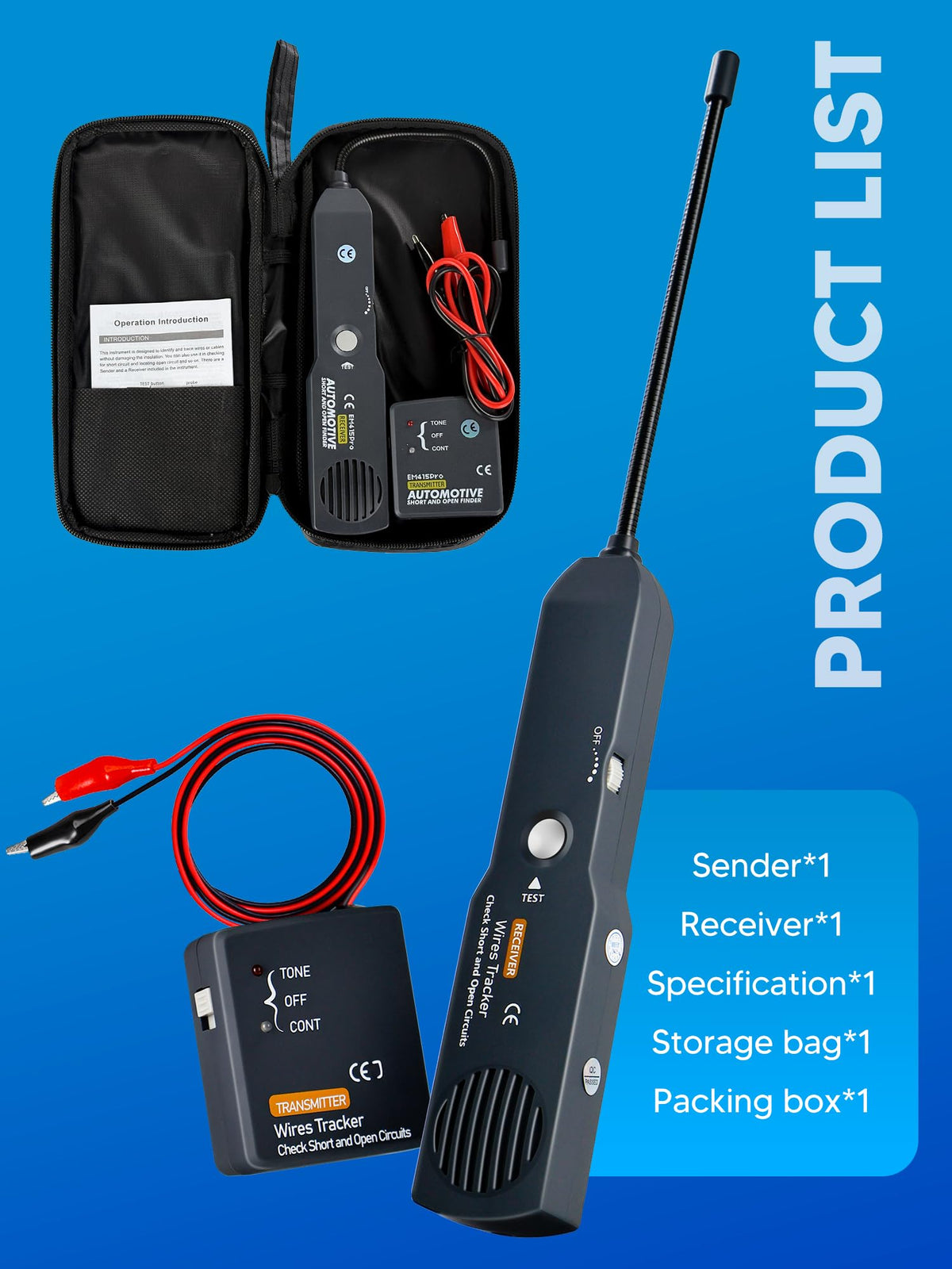 Chazcool EM415PRO battery requirements: two 9V batteries not included.