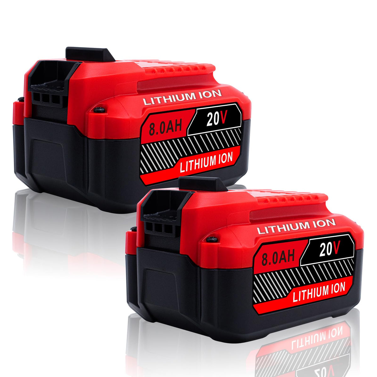 Cheerlark 2-pack 20V battery front view offers extended run time.