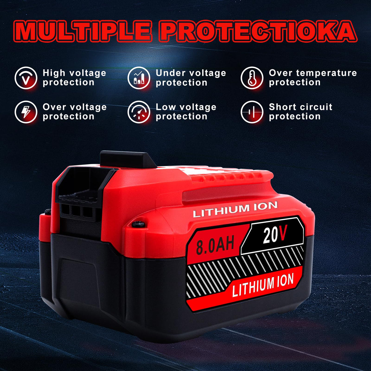 Cheerlark 2-pack 20V battery LED indicator for quick status check.