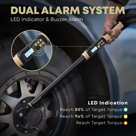 CHEERSONIC digital torque wrench highlighting peak and trace modes for feedback.