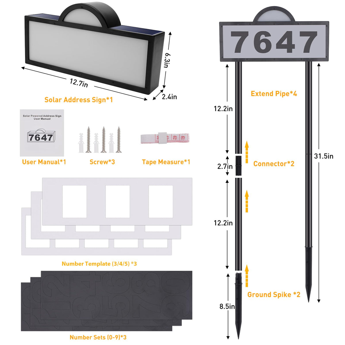 CHEGIF address plaque showing wall-mount holes for easy exterior installation