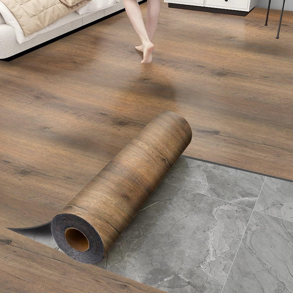 Chejiaye brown wood grain floor tile close-up showing realistic texture for living spaces