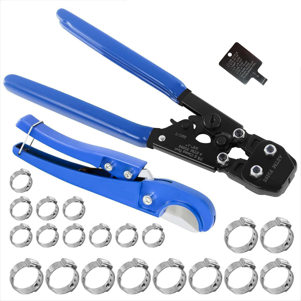 CHEN CHEN HAO PEX Cinch Tool with three-eighths to one-inch clamps for secure piping.