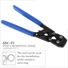 CHEN CHEN HAO PEX Cinch Tool shown with three-quarter-inch clamps for quick installs.