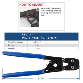 CHEN CHEN HAO PEX Cinch Tool demonstrates universal compatibility with ASTM F2098 clamps.
