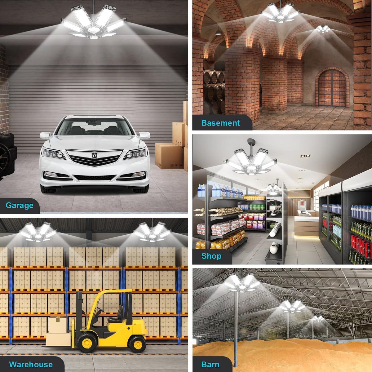 CHENGCHILIT LED garage light long-lasting up to 50,000 hours