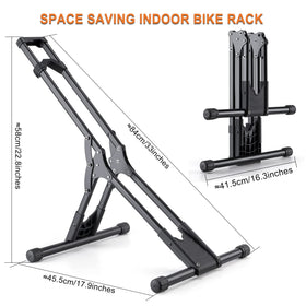 CHEPARK Bike Floor Stand wide base with rubber feet prevents movement.
