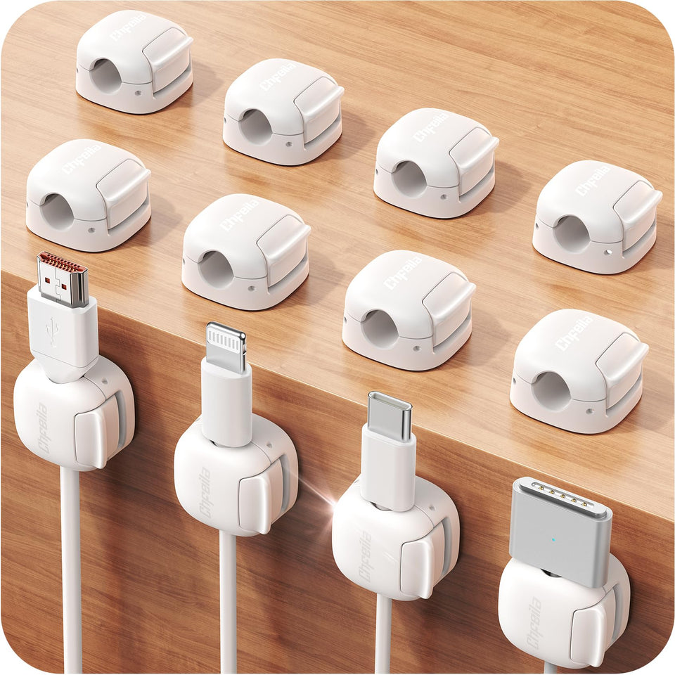 Chfeila 12Pack cord organizer clip maintaining tidy desk cables
