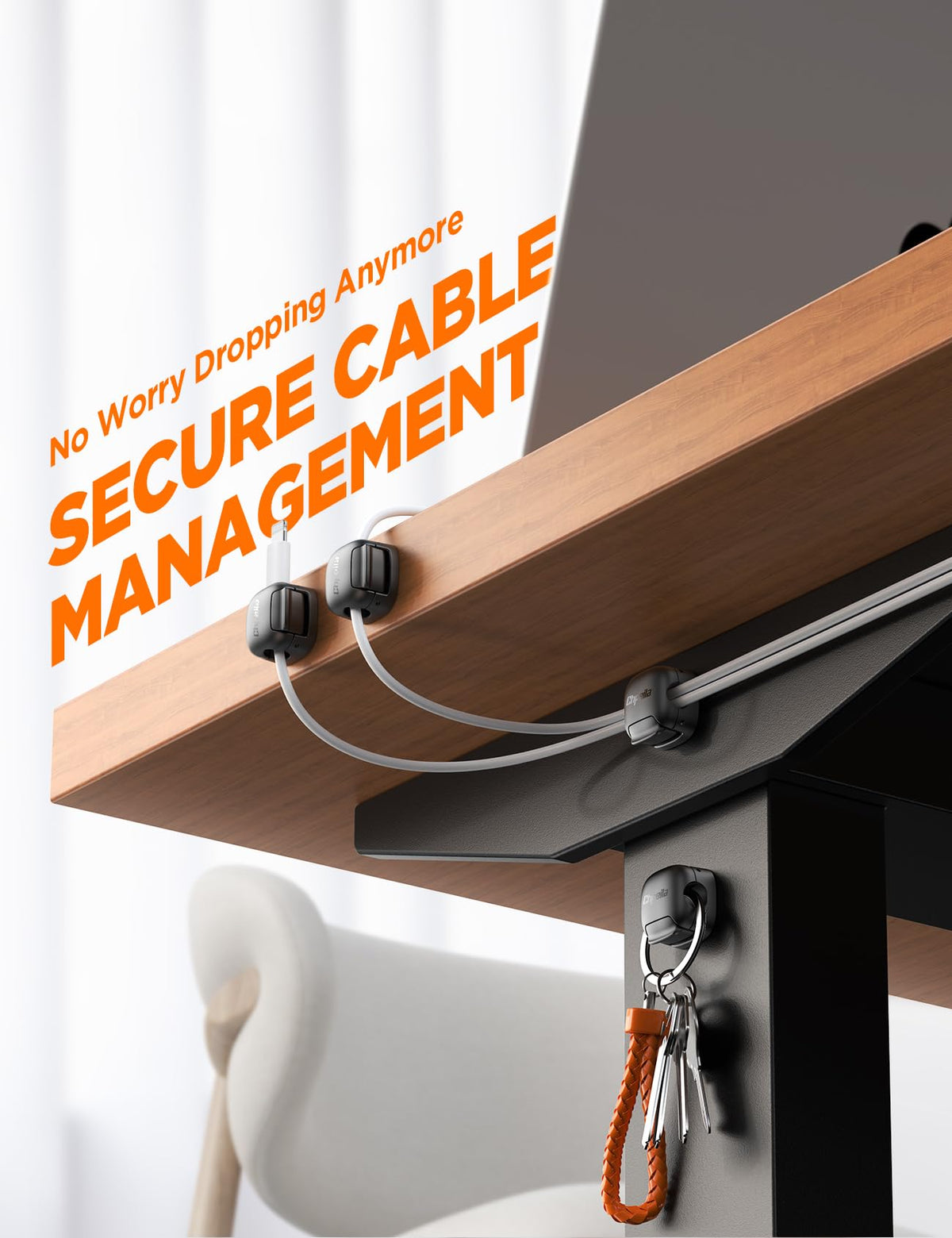 Chfeila universal slot accommodates cords up to 7.5 mm.