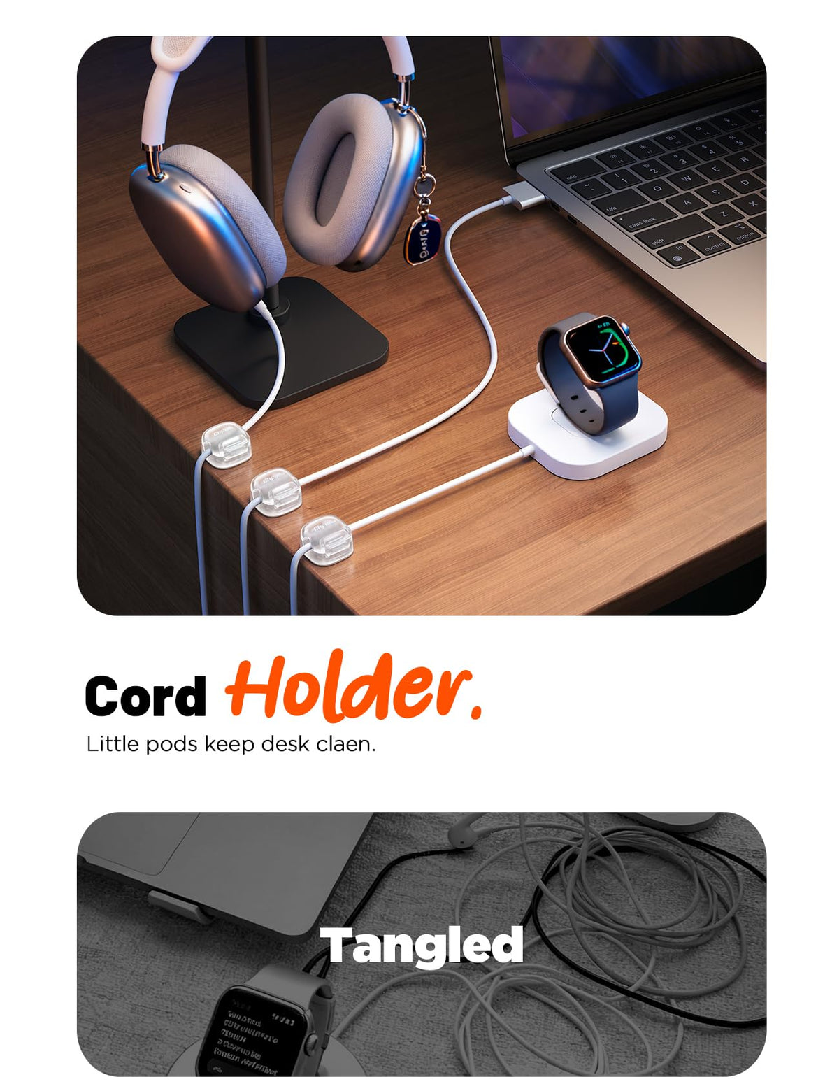 Chfeila dual spring lock cable clip secures cords with one hand.